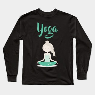 Young Yoga Lady sitting in Lotus Position Long Sleeve T-Shirt